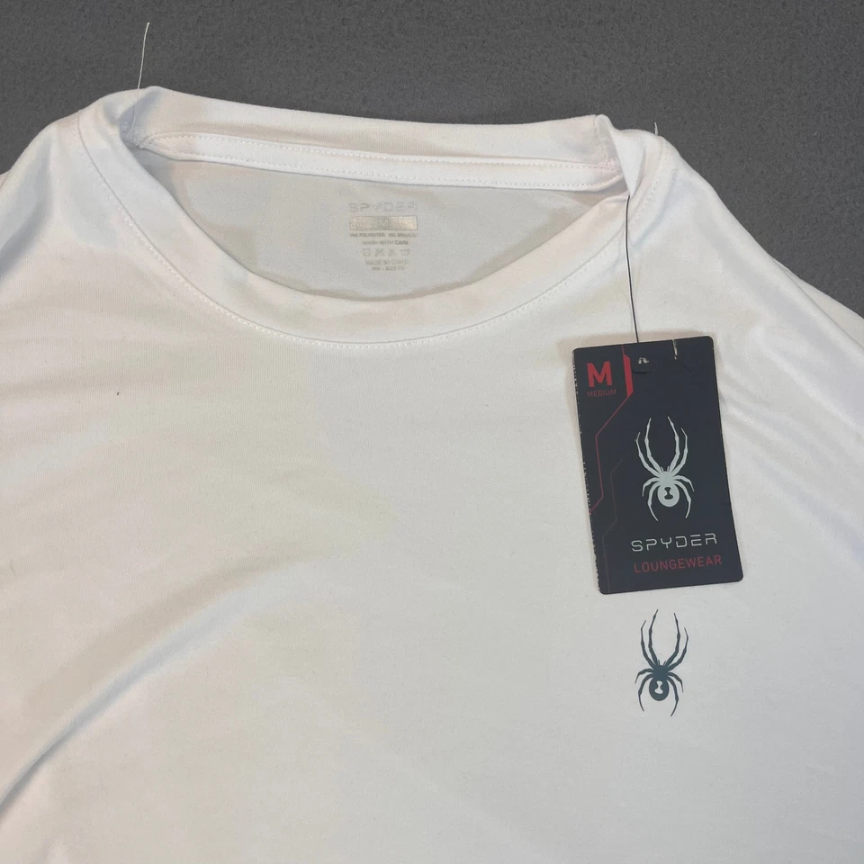 Spyder Loungewear 长袖衬衫 尺寸 Med 白色 基本款 男式 男女通用 标志 全新带标签 — 第 2/4 张图片