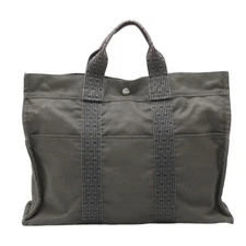 Hermes Tote Bag Ale Line Canvas Mm Gray Ss Used