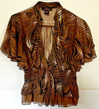Pink Collection Womens Polyester Brown Frill ...