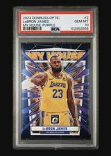2023 PANINI DONRUSS OPTIC MY HOUSE #2 LEBRON JAMES MY HOUSE-PURPLE PSA 10