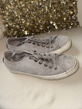 Converse All Stars Grey Suede Lace Up Unisex Trainers Size 6 (39)