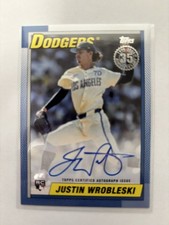 2025 Topps Series 1 - 1990 Topps Baseball Autographs Justin Wrobleski #90A-JWR 