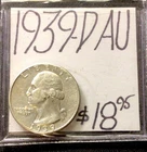 1939 D Washington Silver Quarter AU! ENN Coins