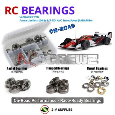 RCScrewZ Metal Shielded Bearings ara065b for ARRMA LIMITLESS 120 ARA7816 | KIT