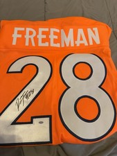 Denver Broncos Royce Freeman #28 Orange Autographed Football Jersey Original