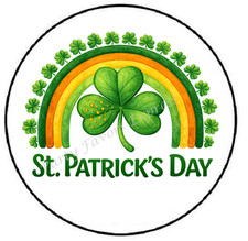 ST PATRICKS DAY SHAMROCK RAINBOW ENVELOPE SEALS LABELS STICKERS PARTY FAVORS