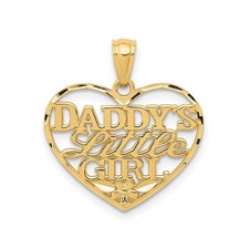 Bijou 14k Yellow Gold Daddy Little Girl Heart Pendant