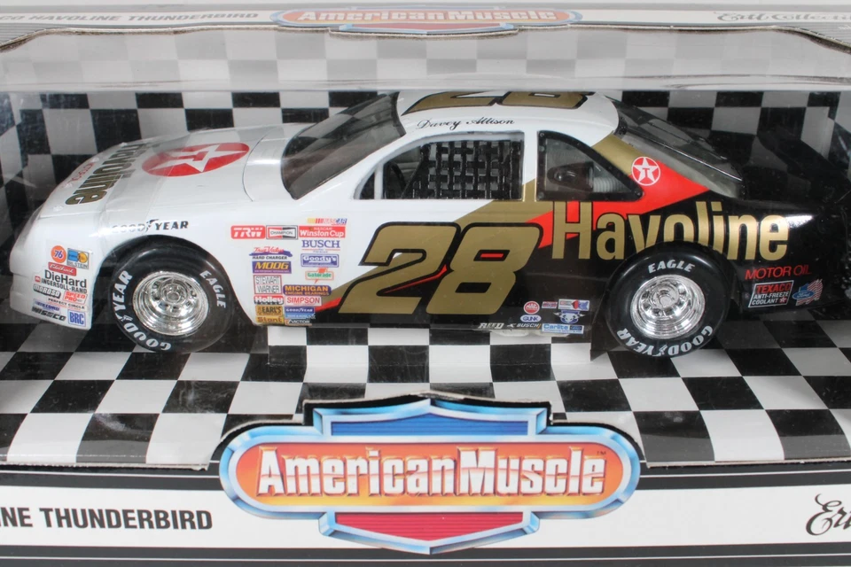 DAVEY ALLISON 1989 ERTL AMERICAN MUSCLE #28 TEXACO HAVOLINE FORD T-BIRD 1/18!! - Image 2 of 4