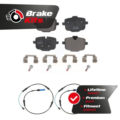 Rear Semi-Metallic Brake Pads Wear Sensor Kit For 2017-2020 BMW 530i xDrive 2.0L
