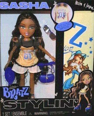  2025 Bratz Stylin' Sasha Fashion Doll + Accessories & Adult Size XL Shirt NEW