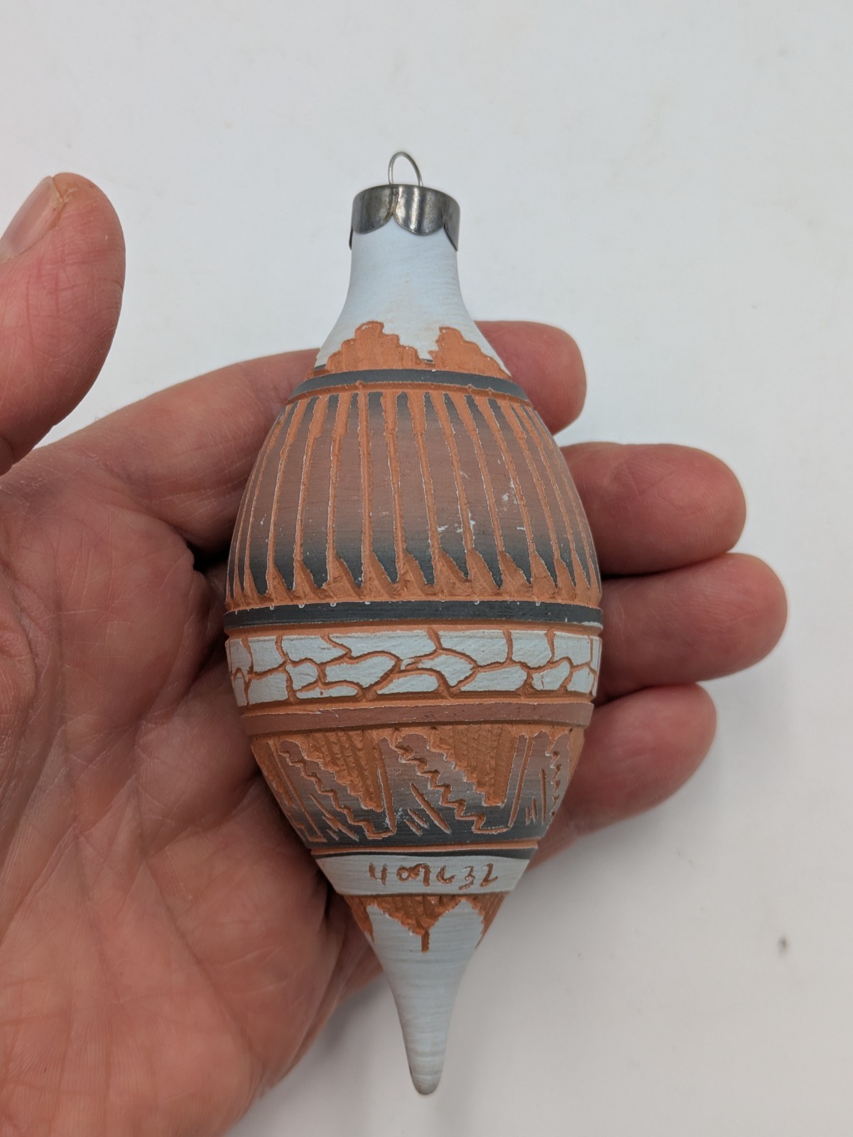 J.Hayes Navajo Pottery Christmas Tree Ornament Signed and Numbered 4 of 32.