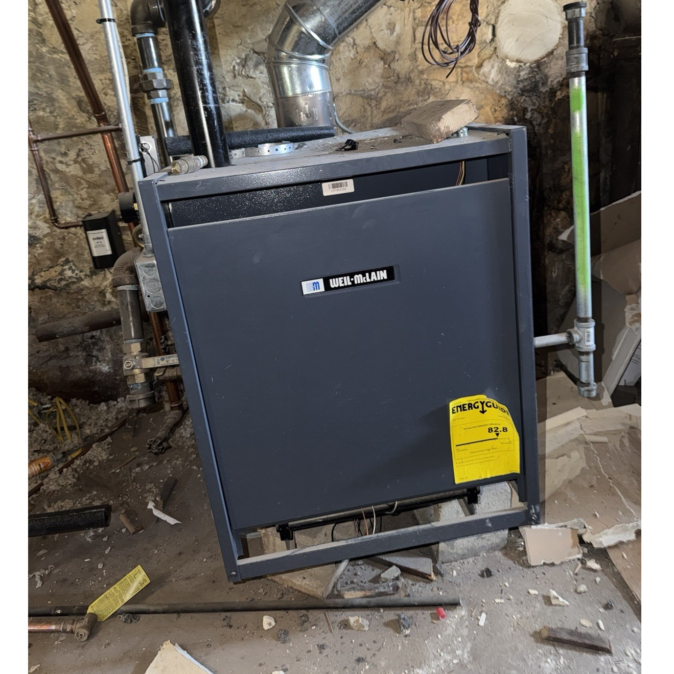 Weil-McLain EG/PEG 50-PIDN Natural Gas Boiler 120V 175,000 BTU 82.8% AFUE Gray