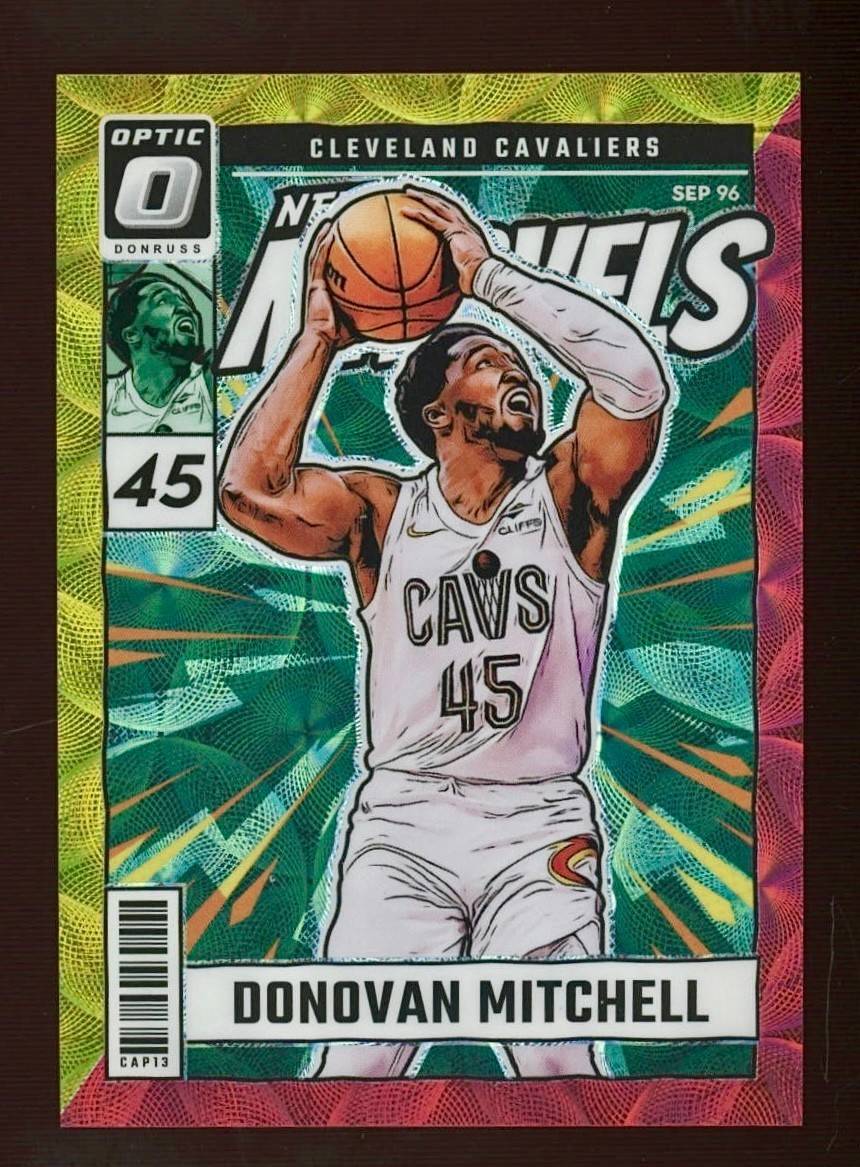 2024-25 Donruss Optic - DONOVAN MITCHELL #13 NET MARVELS GOLD & RED PRIZM /99 