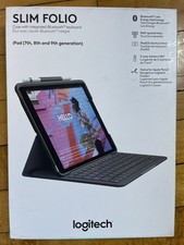 Logitech Slim Folio Keyboard Case for Apple iPad 7th/8th/9th Gen. - Graphite