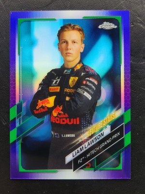 2021 Topps Chrome Formula 1 F1 Purple Green Refractor Liam Lawson  #68 PRC RC F2
