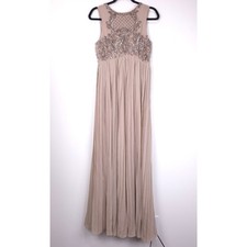 ASOS Maya Maternity Maxi Sequin & Tulle Dress Gown w/ Pleated Skirt, Size 4, EUC