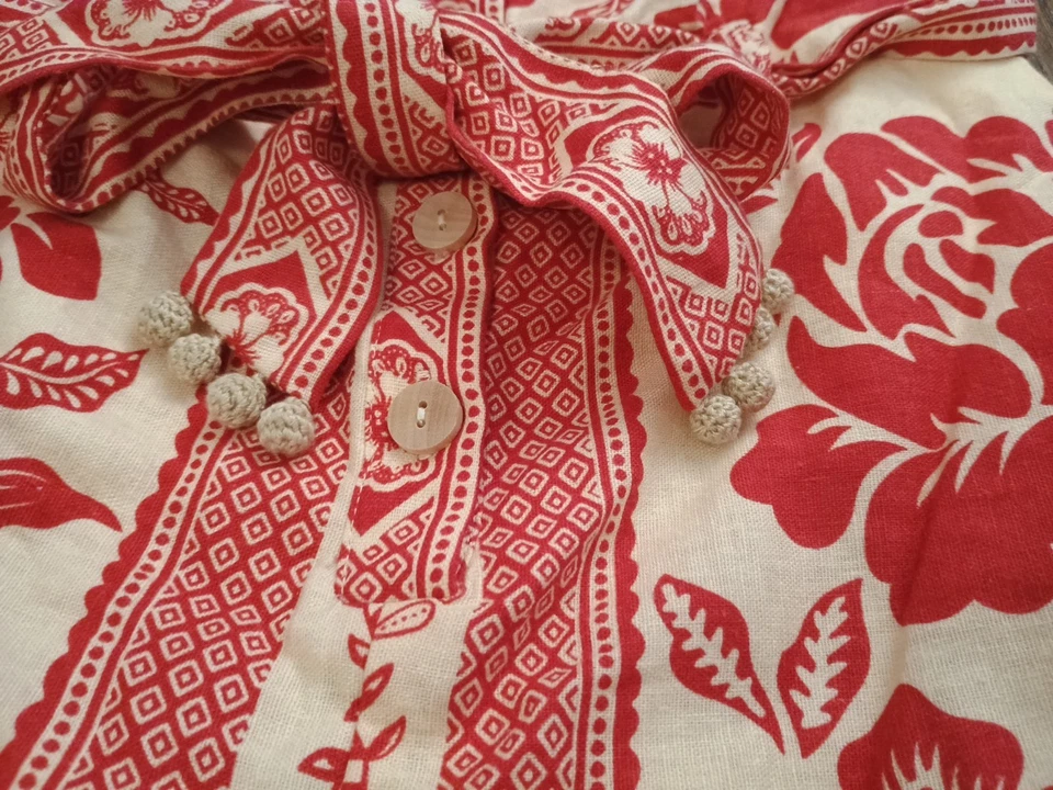 Nuevo Mono Rachel Zoe Estilo Años 60 Cinturón Botón Frontal Mameluco Rojo Floral talla 6 Foto 4 de 4