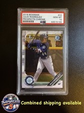 PSA 10 JULIO RODRIGUEZ 2019 1st Bowman Chrome #BCP33 Rookie Card RC GEM MINT. rookie card picture