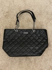 Borsa donna Guess vintage stile Y2K trapuntata nera con ferramenta argento