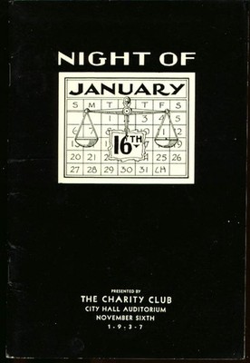 Night of January 16th Meriden Charity Club program 1937