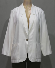 Requeriments Women's Blazer Jacket Long Sleeve White Petite Size 10P