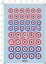 3.5-10mm RAF English franch Royal Fighter Roundel Insignias Water Slide Decal