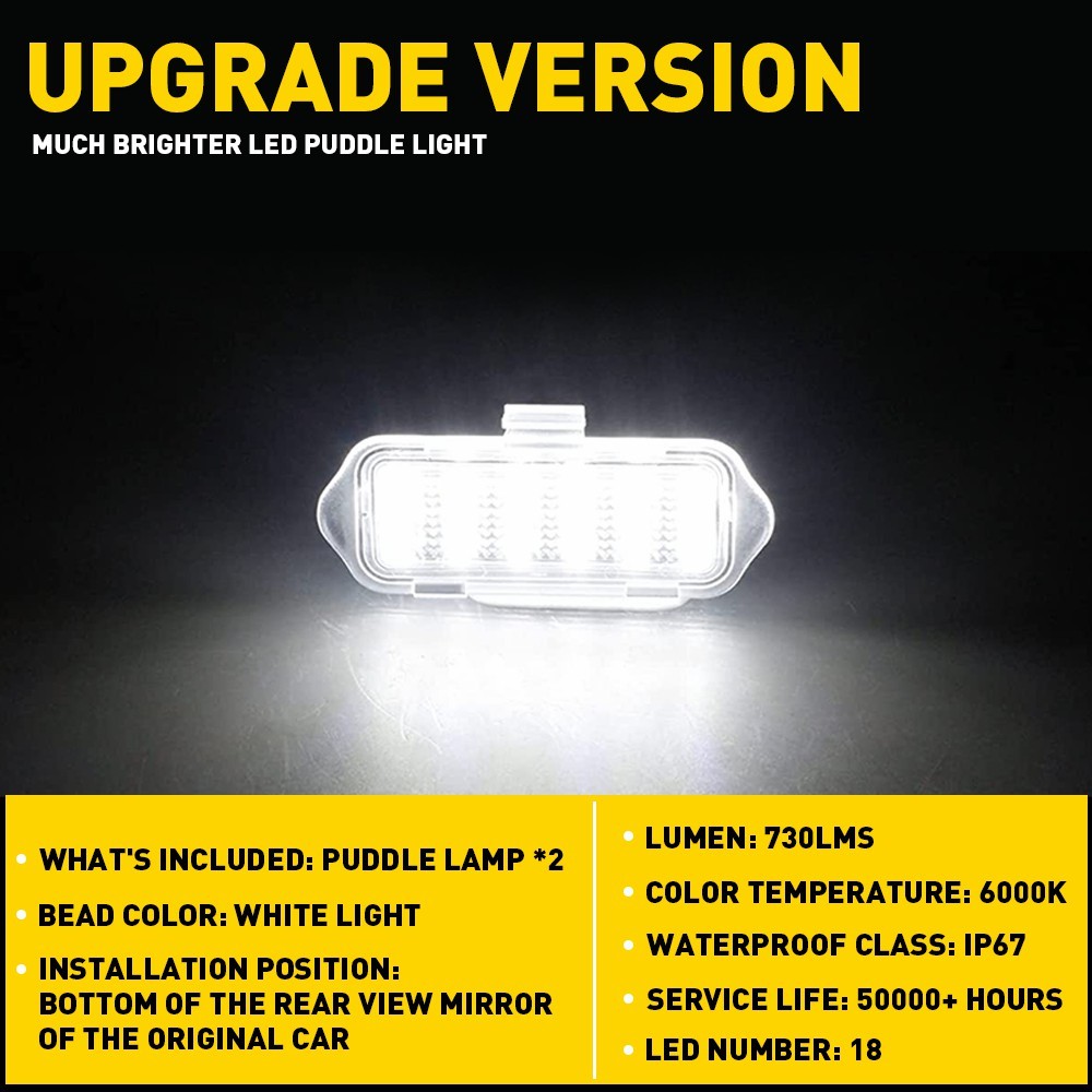 2x Side Mirror Puddle Lights For 03-06 Escalade Silverado Suburban Tahoe Sierra