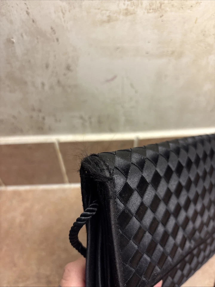 Bolso de mano vintage clásico negro a cuadros de Whiting & Davis de noche Foto 3 de 4