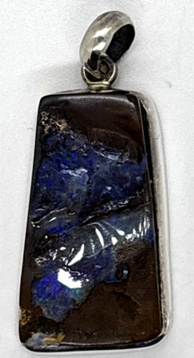 Anhänger Boulder Opal  Echt Silber Kettenanhänger 40 mm lang Sterlingsilber 925