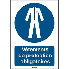 [819334] Brady Panneau rigide adhésif permanent acrylic Vêtements de protecti...