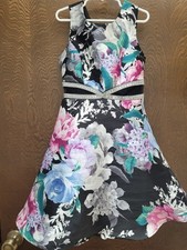 Speechless Kids Girls Dress Black Floral Sleeveless Midi Sz 8 Holiday Or Party