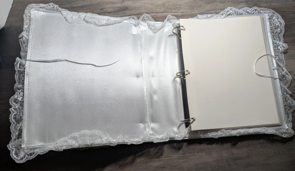 Álbum de fotos de boda vintage de los 80 90 con encaje inflado romántico con 23 páginas de fotos nuevas Foto 2 de 4