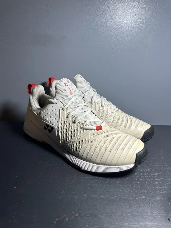 Cojín eléctrico para todas las canchas de tenis Yonex SONICAGE talla 11,5 para hombre blanco rojo Foto 4 de 4