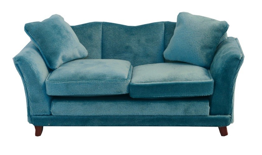 Dolls House Miniature Emporium 1/12th Scale Modern Teal Sofa 9313