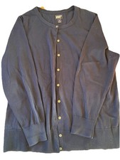 Lands End 1X Black Button Cardigan Sweater. Classic.