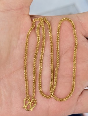 24k massive Gelbgold glänzende Weizen Kette Halskette. 16''. 7 Gramm.