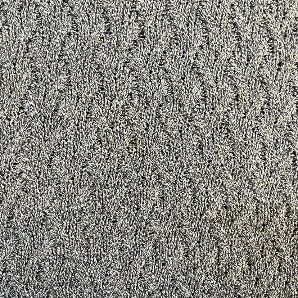 Vintage Neiman Marcus Sweater Men Large Gray Textured Knit Crewneck Cotton Blend - Image 4 of 4