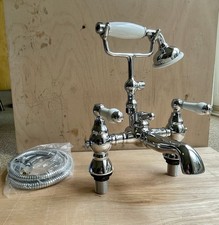 Victorian Plumbing Chatsworth 1928 Antique style bath shower mixer tap Chrome