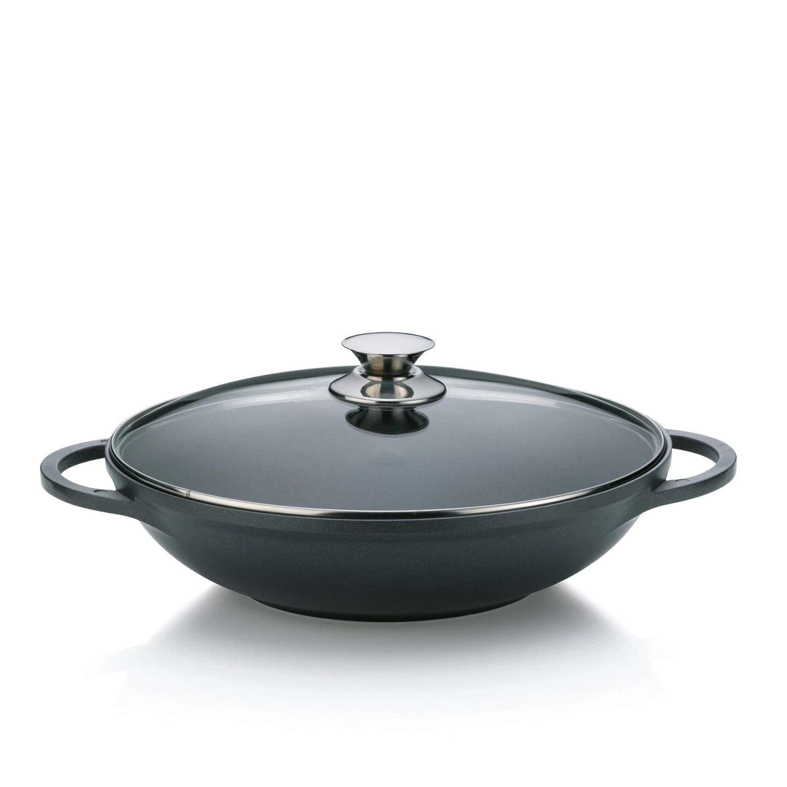 Wok Pan with Lid 32 cm Kerros, 4 L Wok Pan Induction, Cast Aluminium Coated...