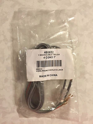 NEW ADT RJ31X Block Phone Line ( 466632 ) 7' Foot 4-Conduit Cord Securtiy System