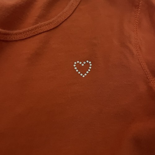 Girl’s Children’s Place Orange Tunic Shirt 7/8 Gemstone Heart Halloween - Picture 2 of 6