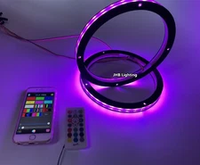 JHB Pair 6.5" APP Remote RGB Color Change LED Sub Audio Speaker Rings Lights Set