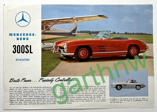MERCEDES-BENZ 1957-1963 300SL RED ROADSTER CONVERTIBLE DEALER FLYER/BROCHURE U.S