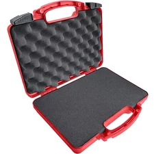 Red Thunder Defense: 12x10x3 inch Sturdy Handgun Pistol Case for Travel Warriors