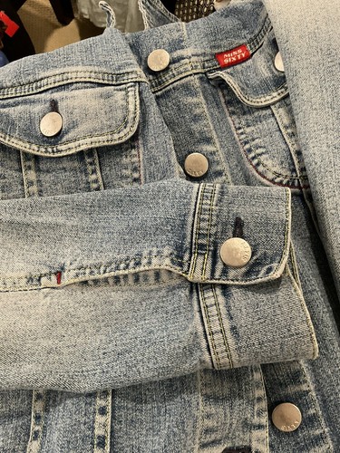 Miss Sixty Denim Jacket Ross M Medium Blue Ombré Stretch Y2K Trucker - Picture 9 of 11