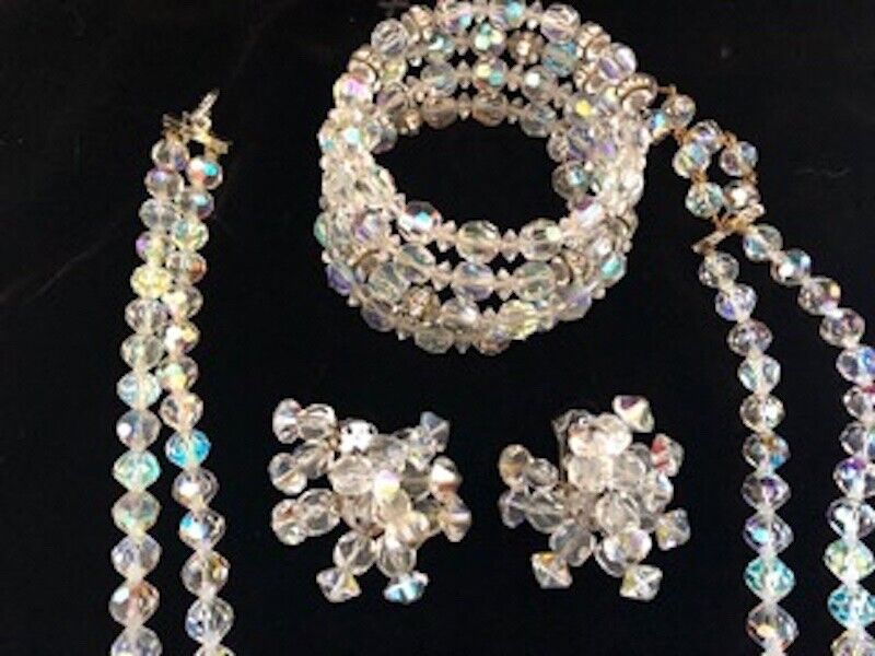 Rare Antique Crystal Set: Necklace; Bracelet; Ear… - image 2