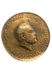 Berlin Stadt, eins. Br-Guss-Verdienstmedaille v. Hause Siemens n.1930, Erhalt!