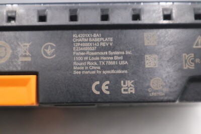 EMERSON DeltaV KL4502X1-KA1 Piastra Base CHARM Con Etichetta Identificativa – 12P5568