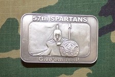 Original 57th Transportation Battalion "Spartans" Solid Metal Belt Buckle