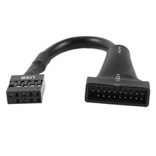 USB 2.0 9 Pin Female to USB 3.0 19 Pin Male Cable Adapter Connector Black